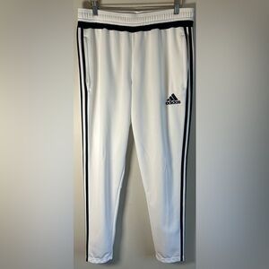 Adidas Mens Tiro Training Athletic Pants 3 Stripes White & Black NWOT 2015
